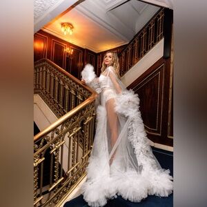 Elegant White Lace Gown